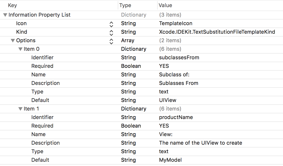 Xcode 9 Custom Template Setup