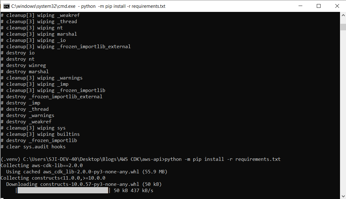 rest-api-integration-cdk install-python-libraries