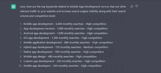SEO for mobile app development service