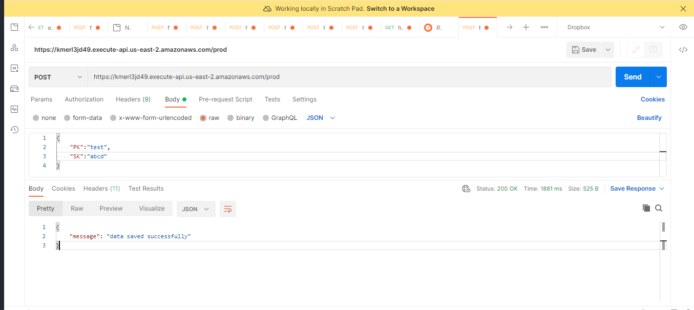 aws cdk api calling with data