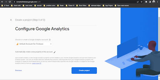 create project on firebase