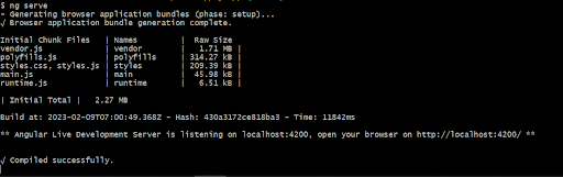 angular tailwindcss tutorial- serving the application