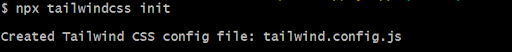 angular tailwindcss tutorial- adding "npx tailwindcss init" command