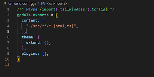 angular tailwindcss tutorial- inputing command