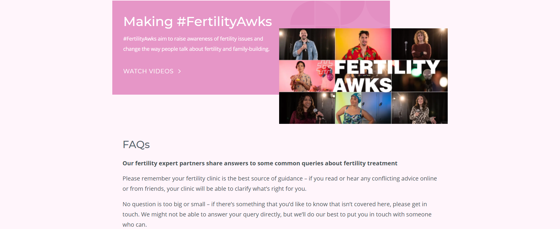 Ferring for Fertility visually appealing site