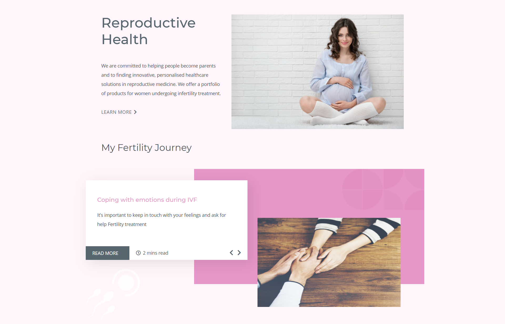 Ferring for Fertility modern-looking interactive website